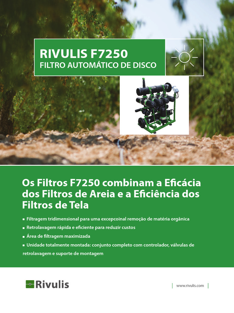 Filtros Automáticos Rivulis F7250 | PDF | Filtragem