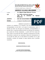 Memorandum #014-2023 Vacaciones