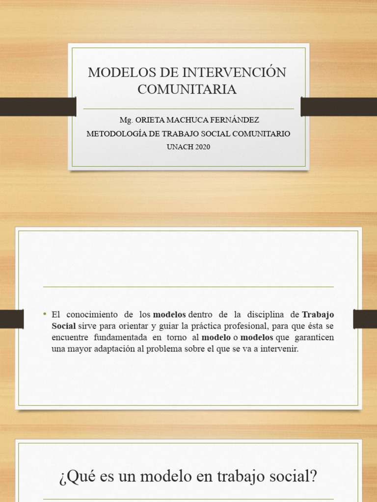 Modelos de Intervención Comunitaria | PDF | Trabajo Social | Comunidad