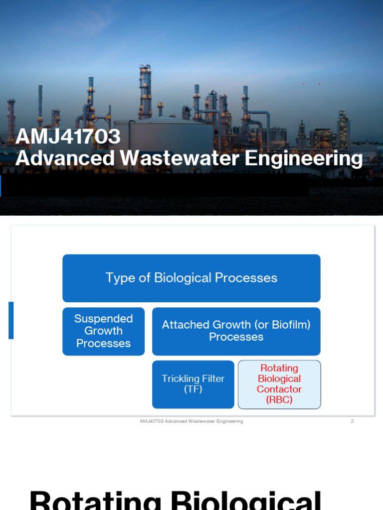 4.2 Rotatating Biologial Contactor RBC | PDF | Sewage Treatment | Biofilm