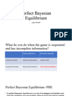 Perfect Bayesian Equilibirum