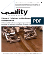 Ultrasonic Techniques For High Temperature Hydrogen Attack - 2019-06-08 - Quality Magazine