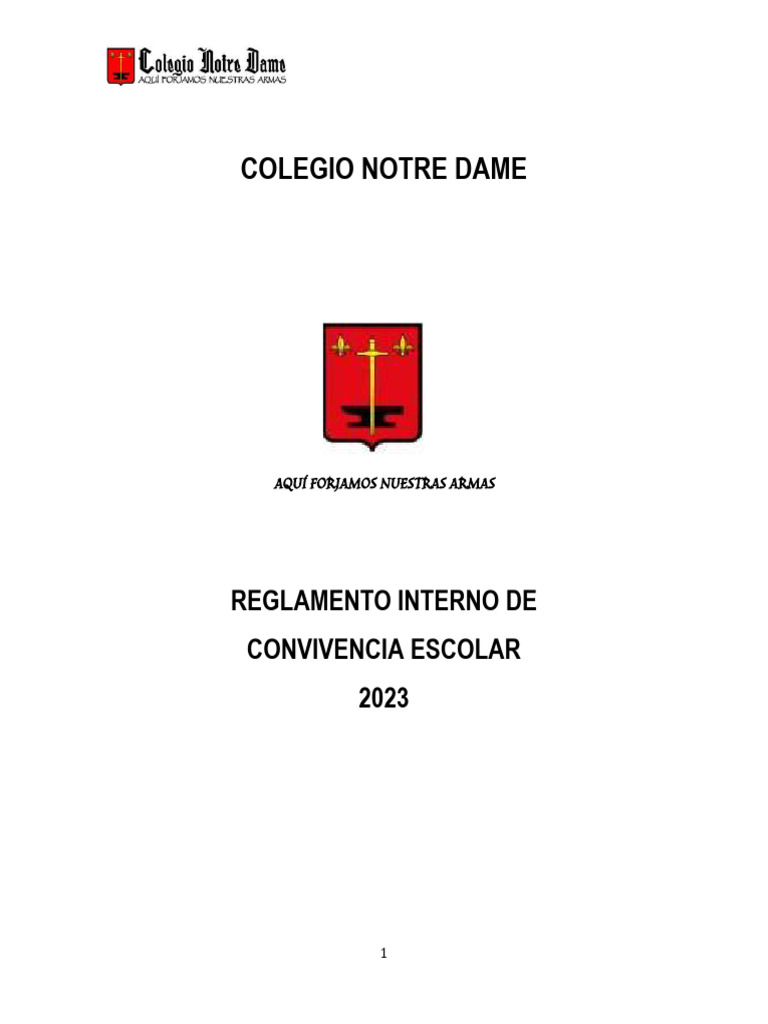RICE Reglamento Interno de Convivencia Escolar 2023 | PDF | Convenio ...