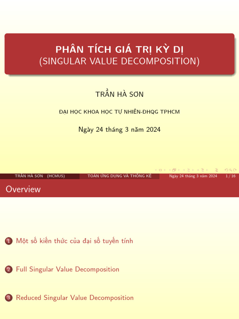 Singular Value Decomposition | PDF