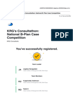 KRG's Consultathon: National B-Plan Case Competition: You've Successfully Registered