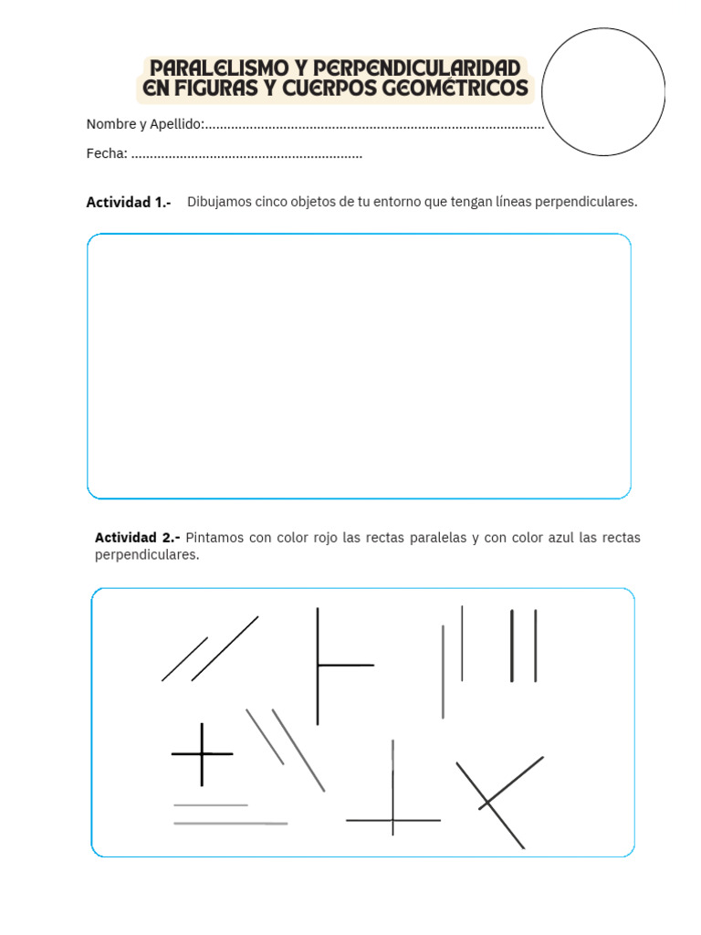 Actividad Paralelismo y Perpendicularidad de Figura y Cuerpos ...