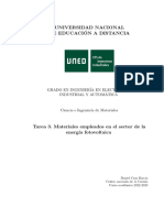 Tarea 3. Materiales empleados en el sector de la energía fotovoltaica