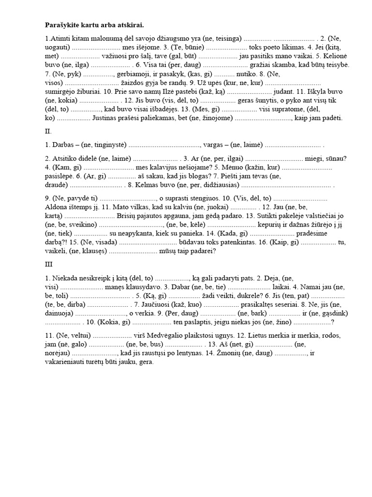 Kartu Ar Atskirai | PDF