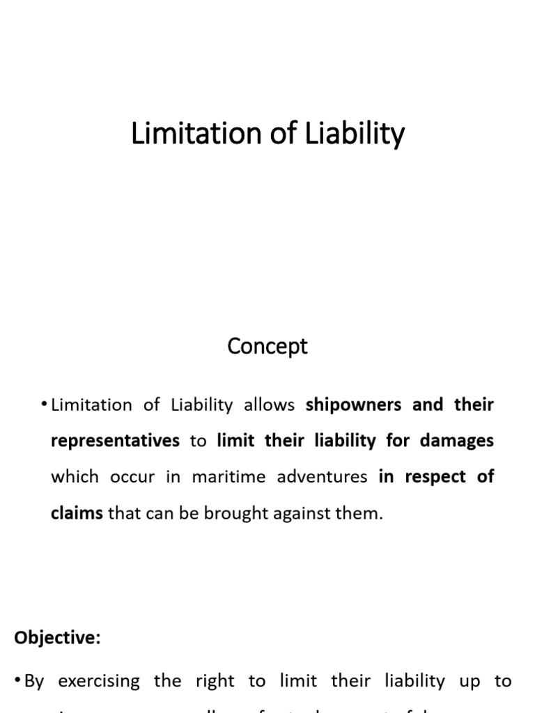 Limitation of Liability | PDF | Legal Liability | Tonnage