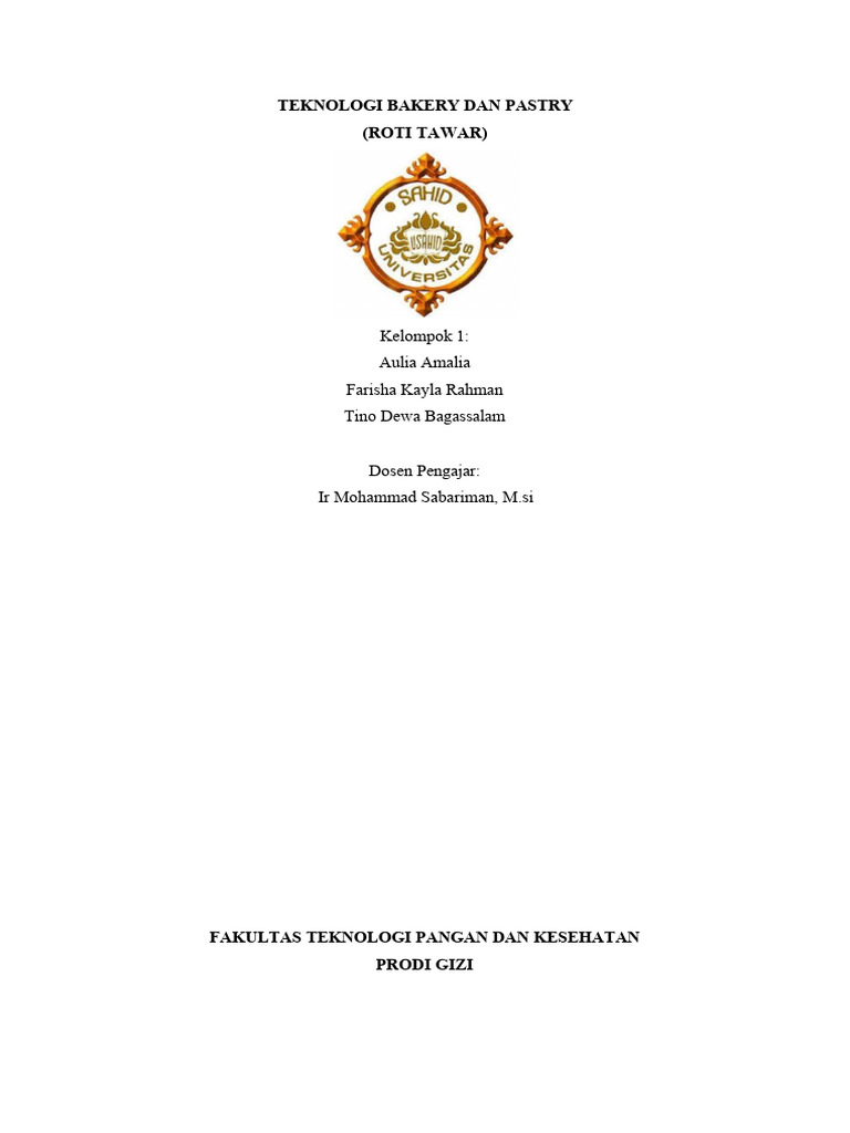 Proses Pembuatan Roti Tawar | PDF