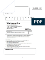 AS Statistics and Mechanics Practice Paper H