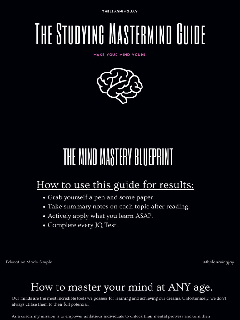 Mastermind Guide to Learning Strategies | PDF | Memory | Recall (Memory)