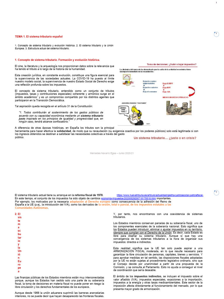 Sistema Tributario Español: Estructura y Evolución | PDF | Impuestos ...