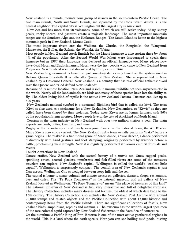 New Zealand Text | PDF | New Zealand