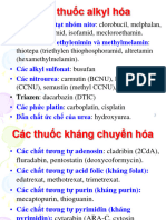 Các thuốc alkyl hóa: - Các chất mù tạt nhóm nitơ - Các dẫn chất ethylenimin và methylmelamin