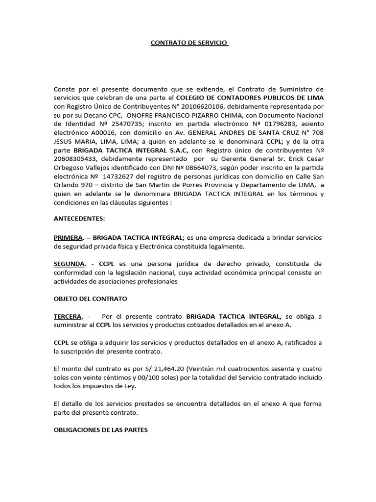 Contrato Servicios Seguridad CCPL | PDF | Justicia | Crimen y violencia