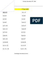 Time Table (2&3) - Worksheet