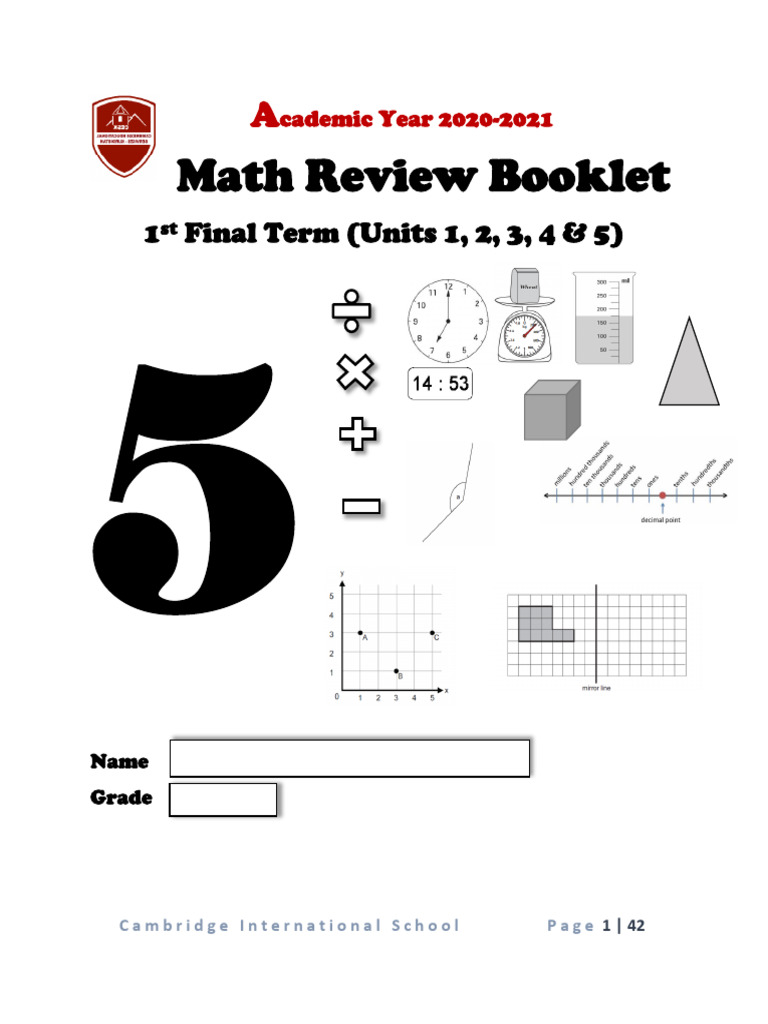Key Answer Stage 5 Math Term 1 Final Review Pack | PDF | Numbers ...