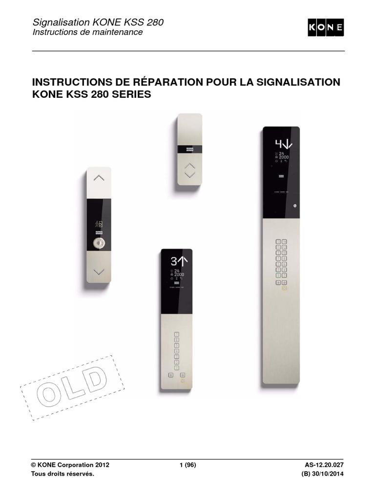 Maintenance Signalisation KONE KSS 280 | PDF | Ascenseur | Électrotechnique