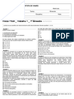 Física 1ºEM - Trabalho 1 - 1º Bimestre