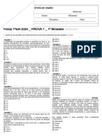 Física 1ºEM 2024 - PROVA 1 - 1º Bimestre