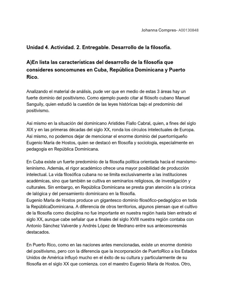Filosofía en Cuba, RD y Puerto Rico | PDF | Positivismo | Cuba