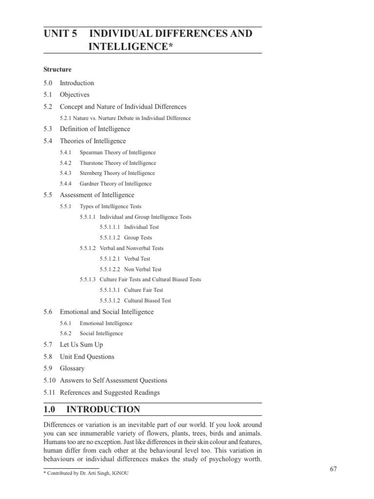Understanding Individual Differences in Intelligence | PDF | Wechsler ...