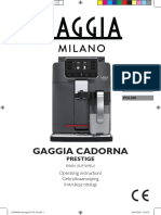 Gaggia Cadorna Prestige Automati Mixani Espresso Manual