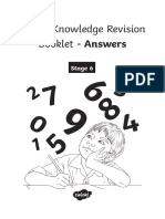 Stage 6 Maths Knowledge Revision Booklet - Answers