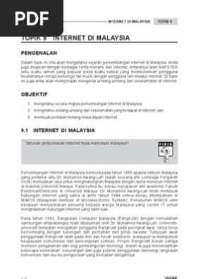 Topik 09 Internet Di Malaysia  PDF