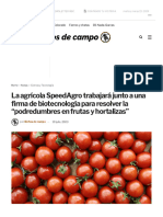 La Agrícola SpeedAgro Trabajará Junto A Una Firma de Biotecnología para Resolver La - Podredumbres en Frutas y Hortalizas - Bichos de Campo