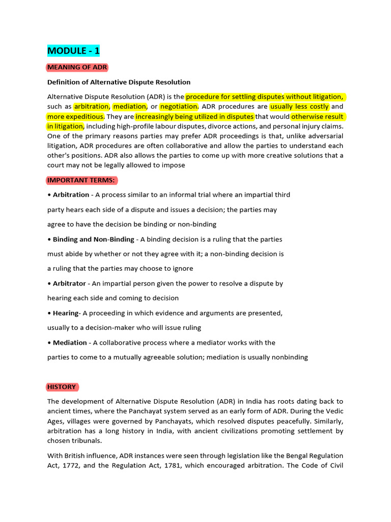 Understanding Alternative Dispute Resolution | PDF | Alternative ...