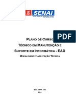 Plano de Curso Técnico em Manutenção e Suporte em Informática - EAD - Modalidade Habilitação Técnica - #09-2016