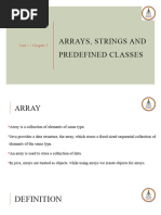 Unit 1-Chapter 5 - Arrays, Strings, Predefined Classes