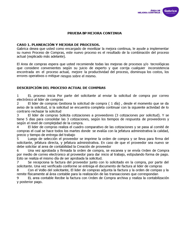 Mejora Continua en Proceso de Compras | PDF | Negocios | Finanzas y dinero