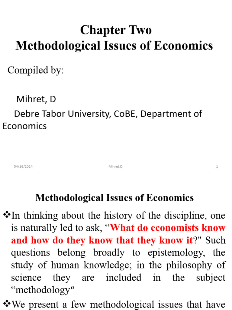 Economics Methodology Insights | PDF | Falsifiability | Inductive Reasoning