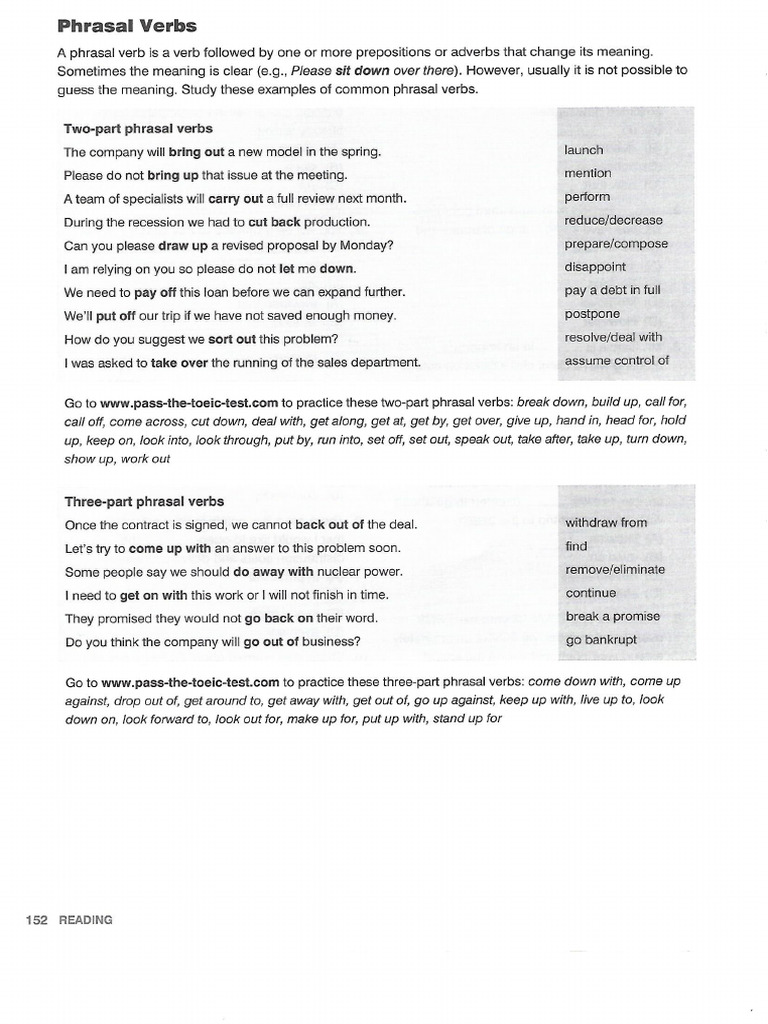 7C_Reading Vocabulary Pharal Verbs | PDF