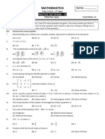 Math - I Practice Test 2024 (Phase - 3)