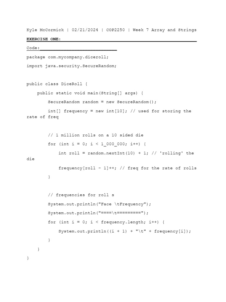 Java Dice Roll and Grade Analyzer Code | PDF | Computer Programming ...