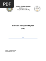 Restaurant Management System Database