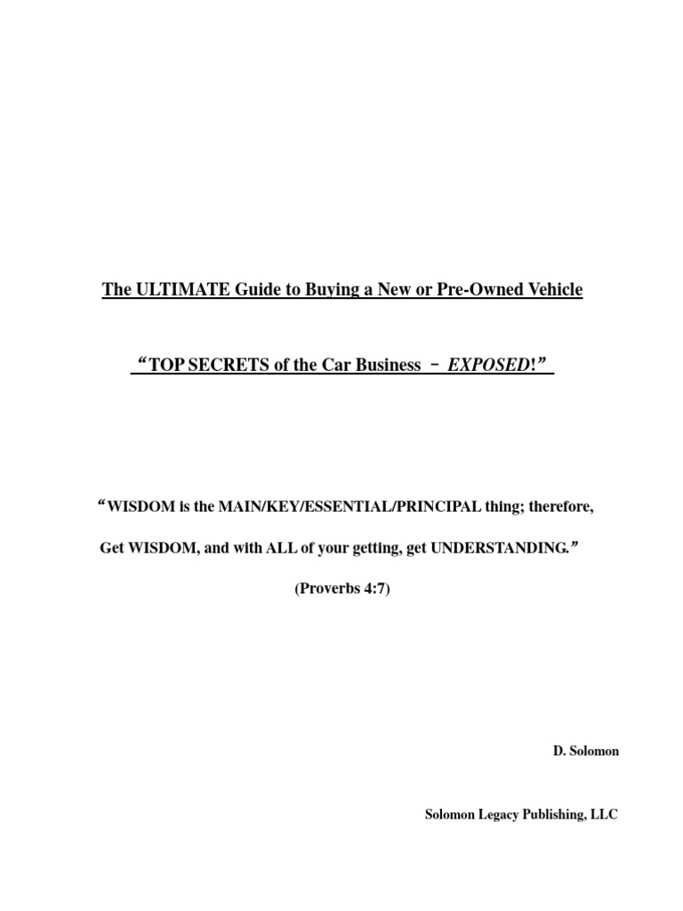 Ultimate Vehicle Buying Guide | PDF | Car Dealership | Lease