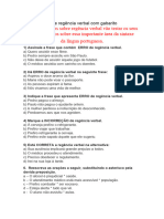 Atividades Regência 9 Ano Com Gabarito