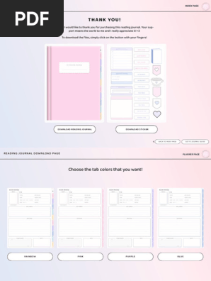 KiwiBerryCo ReadingJournalPage Pastel