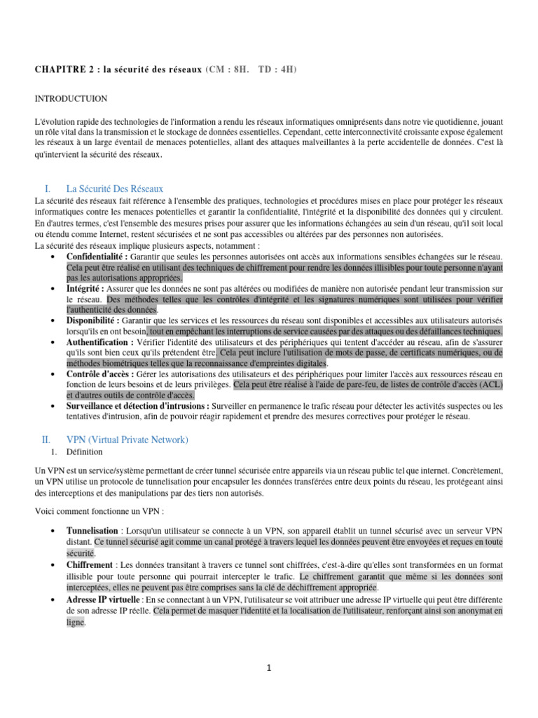 Sécurité des Réseaux Informatiques | PDF | Pare-feu (informatique ...