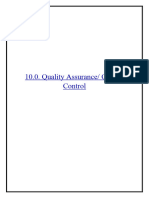 10.0 Quality Assurance-Quality Control