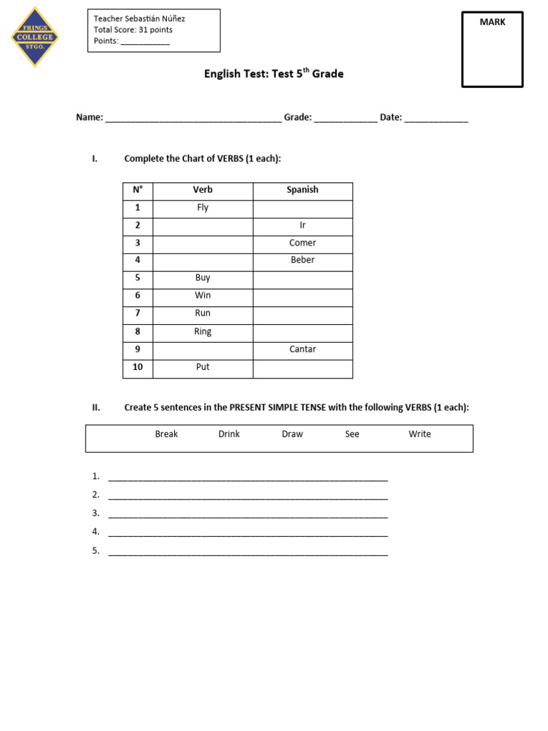 English Test 27 de Abril | PDF | Language Families | Language Mechanics