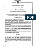 DECRETO 731 DE 2014 SUBSIDIO SERVICIOS PUBLICOS - Colombia