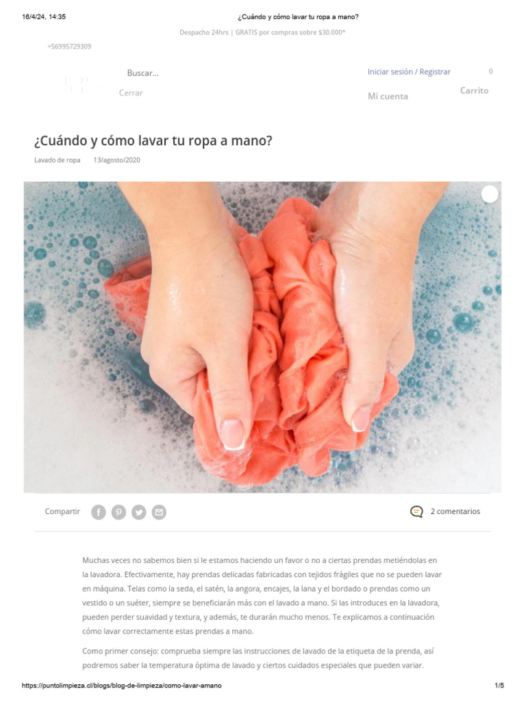 ¿Cuándo y Cómo Lavar Tu Ropa A Mano | PDF | Detergente | Agua