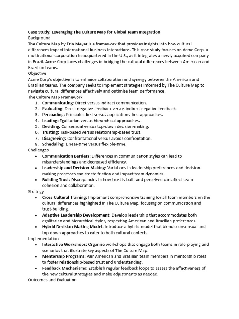 Case study international culture map pdf leadership communication