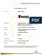 Certificado de Marca RABBIT Colombia